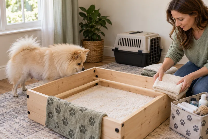 Preparing a quiet whelping area for a Pomeranian