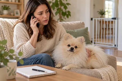 An owner contacts the vet after an unplanned dog encounter